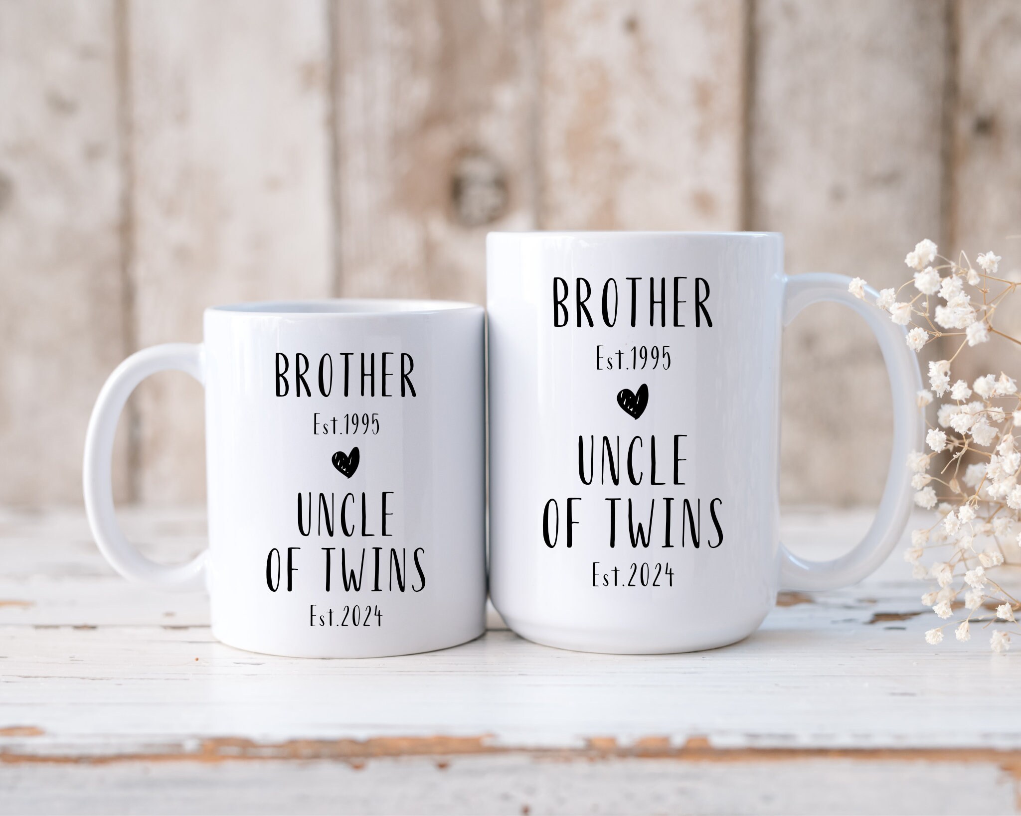 Uncle of Twins Mug | Twin Pregnancy Announcement Gift for Brother | Custom Coffee  Cup for New Uncle | Twin Reveal Idea for Sibling - Etsy