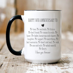 50th anniversary gift,50th wedding anniversary,50th anniversay mug,50th anniversay gift,50th wedding anniversary ideas,Gold anniversary