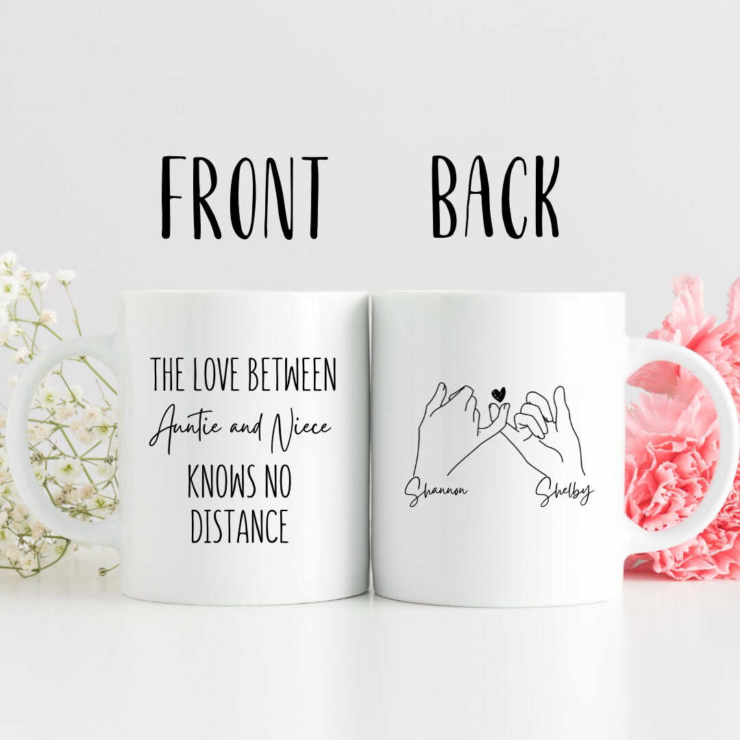 Cornice Portafoto In Legno 'The Love Between Aunt And Niece Knows No Distance' - Regalo Per Zia E Nipote, Formato 20,3x25,4 Cm Per Foto 10,2x15,2 Cm