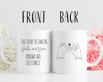The love between Aunt and Niece coffee mug,Niece gift from aunt,Long distance gift for Niece,Personalized Niece gifts,Pinky promise mug