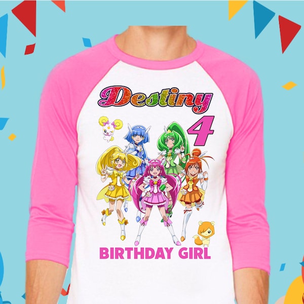 Glitter Force camisa de cumpleaños personalizada unisex Glitter Force fiesta de cumpleaños personalizada coincidencia familiar - Chloe-Emily-Kelsey-Lily-April Force