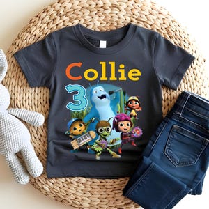 Personalized Beat Bugs Birthday Shirt: Custom Name & Age, Raglan Tee