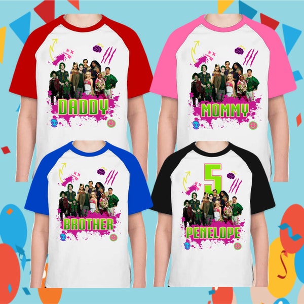 Disney Zombies 2 - Zombies 2 Birthday Shirt - Family Matching Set Unisex Raglan Short 3/4 long sleeve - Seabrooks High Custom gift shirt tee