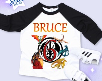 Custom Dragon Birthday Shirt: Personalized Name & Age, Gift for Kids