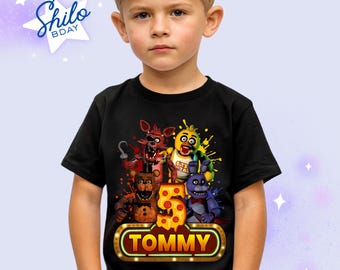 Personalized Game Horror Birthday T-Shirt: Freddys Theme Party, Gift for Kids