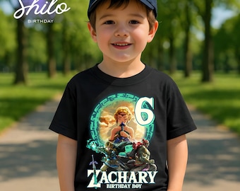 Personalized Zelda Birthday Shirt: Personalized Gaming Party Tee