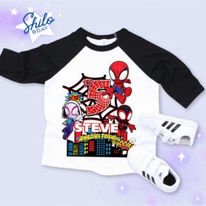 Personalized Spider Birthday Raglan Shirt: Spidey Party Theme Bild 5