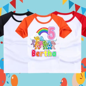 Personalized Rainbow Bears Birthday Shirt: Family Matching Tee, Bears Party Theme