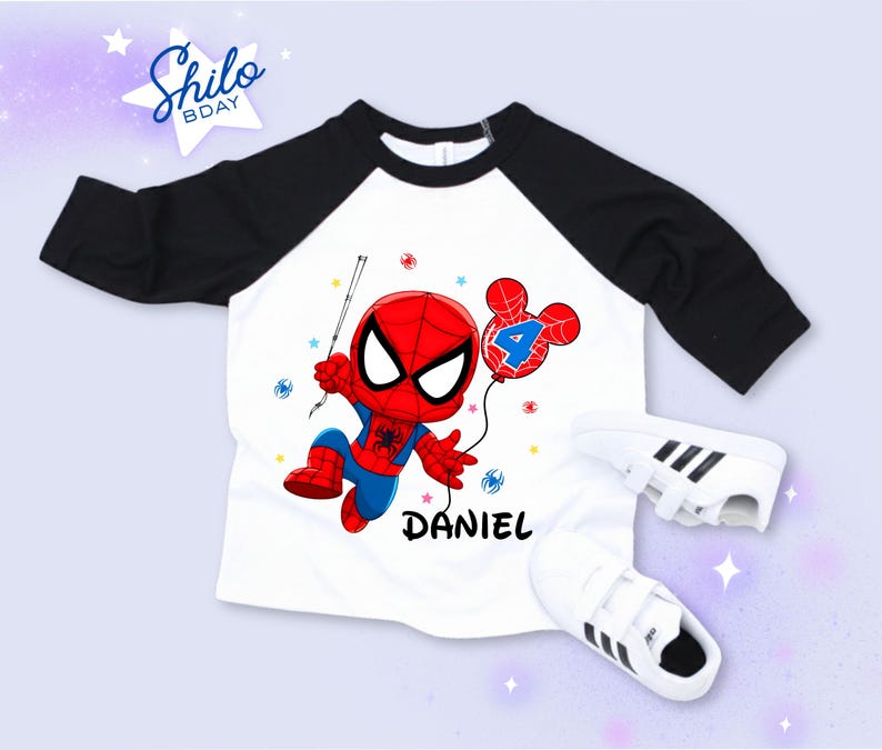 Personalized Spider Birthday Raglan Shirt: Spidey Party Theme bild 8