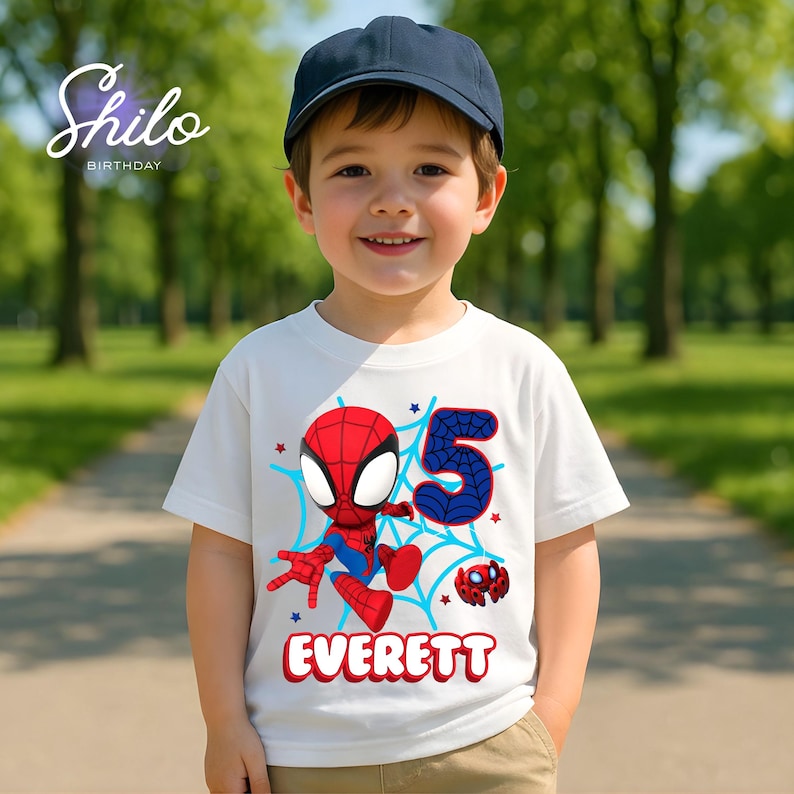 Personalized Spider Birthday Raglan Shirt: Spidey Party Theme imagem 1