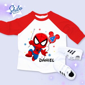 Personalized Spider Birthday Raglan Shirt: Spidey Party Theme bild 7