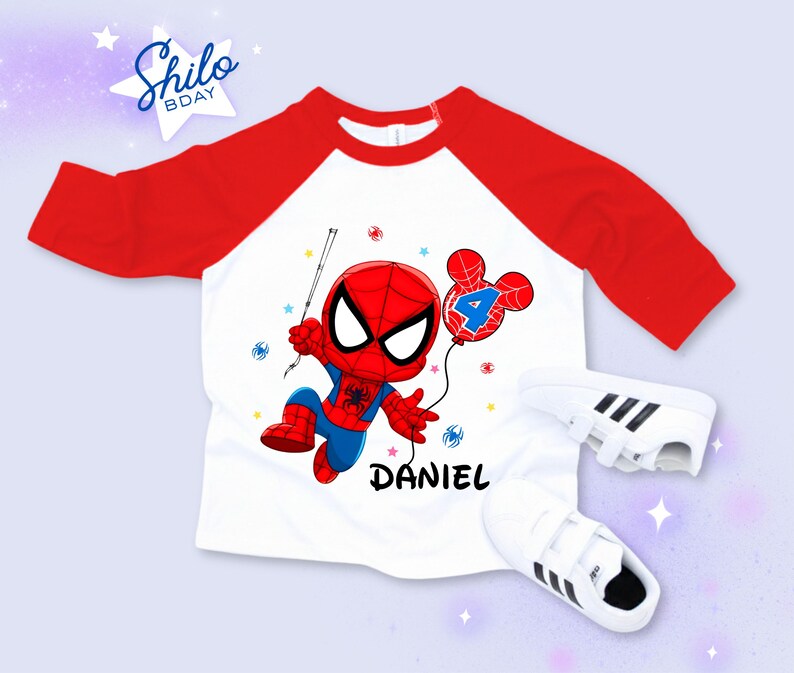 Personalized Spider Birthday Raglan Shirt: Spidey Party Theme bild 7