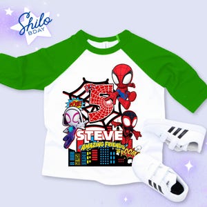 Personalized Spider Birthday Raglan Shirt: Spidey Party Theme Bild 8