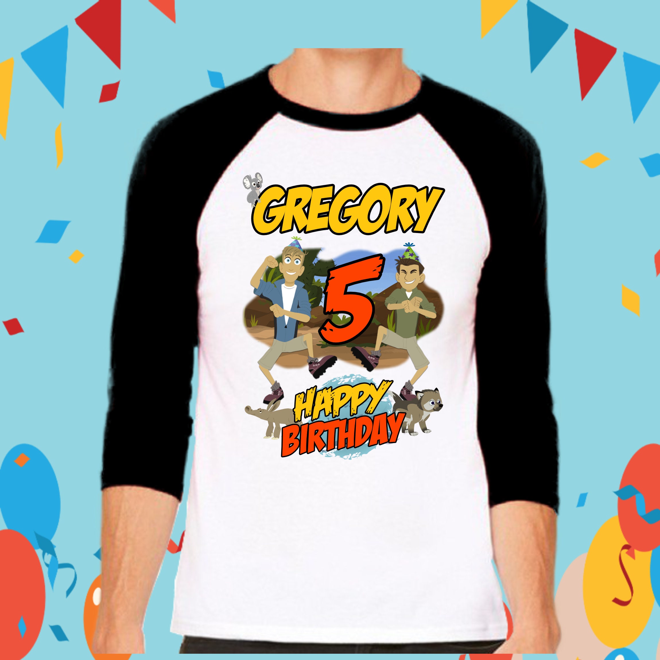 Discover Kratts Friends Wild Birthday shirt Jungle Kratts theme party Wild Baseball Tee