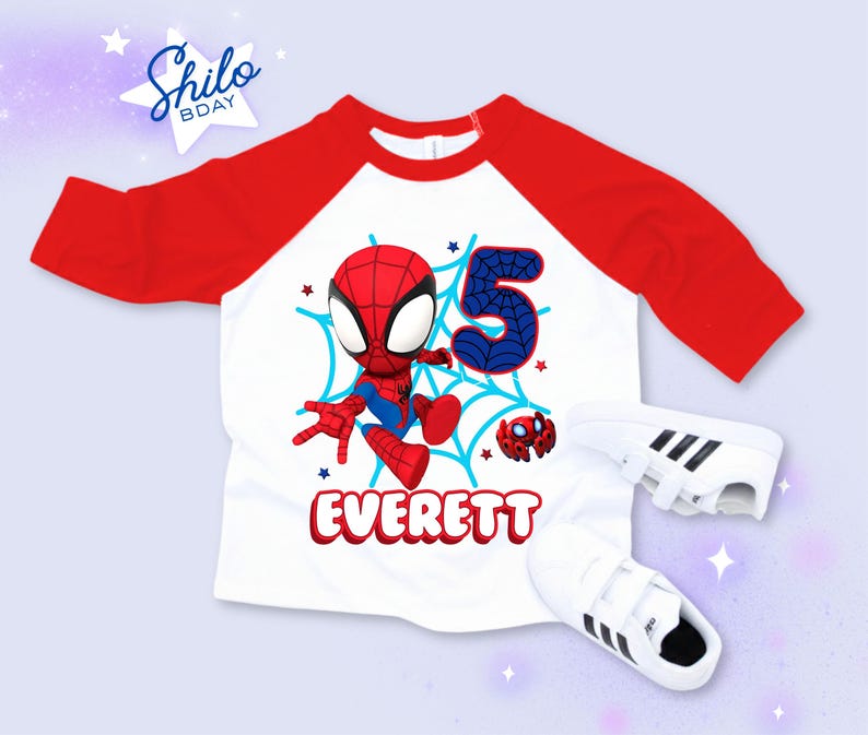Personalized Spider Birthday Raglan Shirt: Spidey Party Theme imagem 5