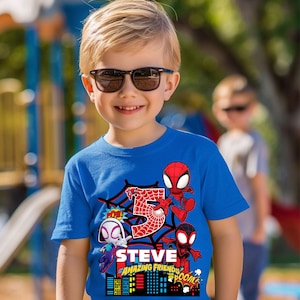 Personalized Spider Birthday Raglan Shirt: Spidey Party Theme Bild 2