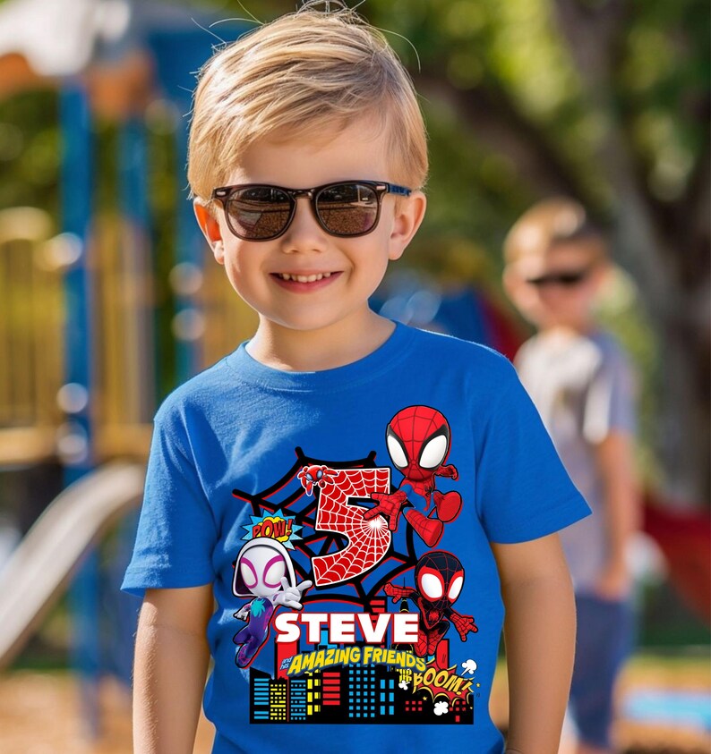 Personalized Spider Birthday Raglan Shirt: Spidey Party Theme Bild 2