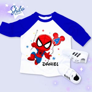 Personalized Spider Birthday Raglan Shirt: Spidey Party Theme bild 9