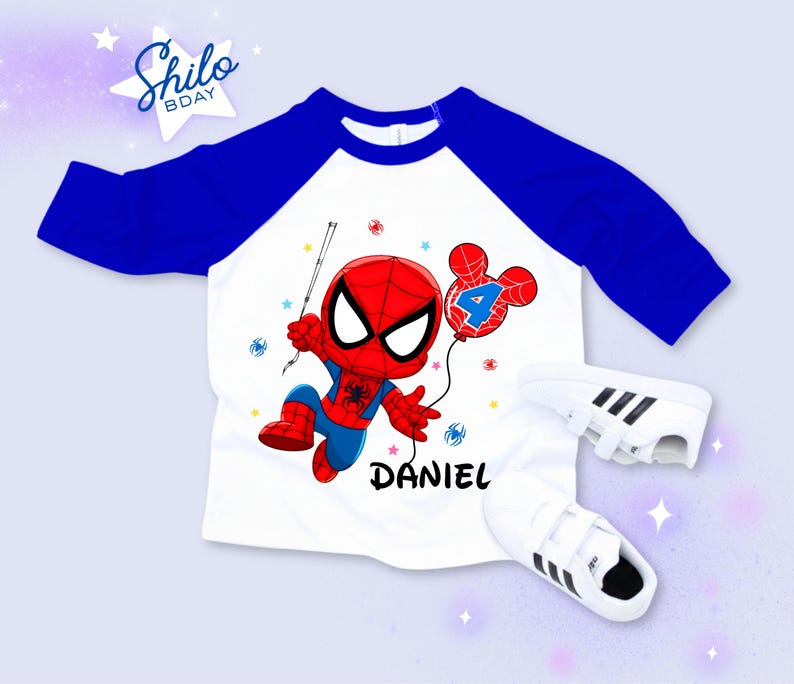 Personalized Spider Birthday Raglan Shirt: Spidey Party Theme bild 9