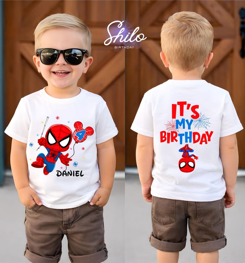 Personalized Spider Birthday Raglan Shirt: Spidey Party Theme bild 2