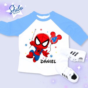 Personalized Spider Birthday Raglan Shirt: Spidey Party Theme bild 10