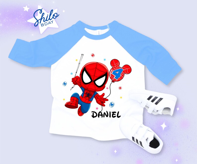 Personalized Spider Birthday Raglan Shirt: Spidey Party Theme bild 10