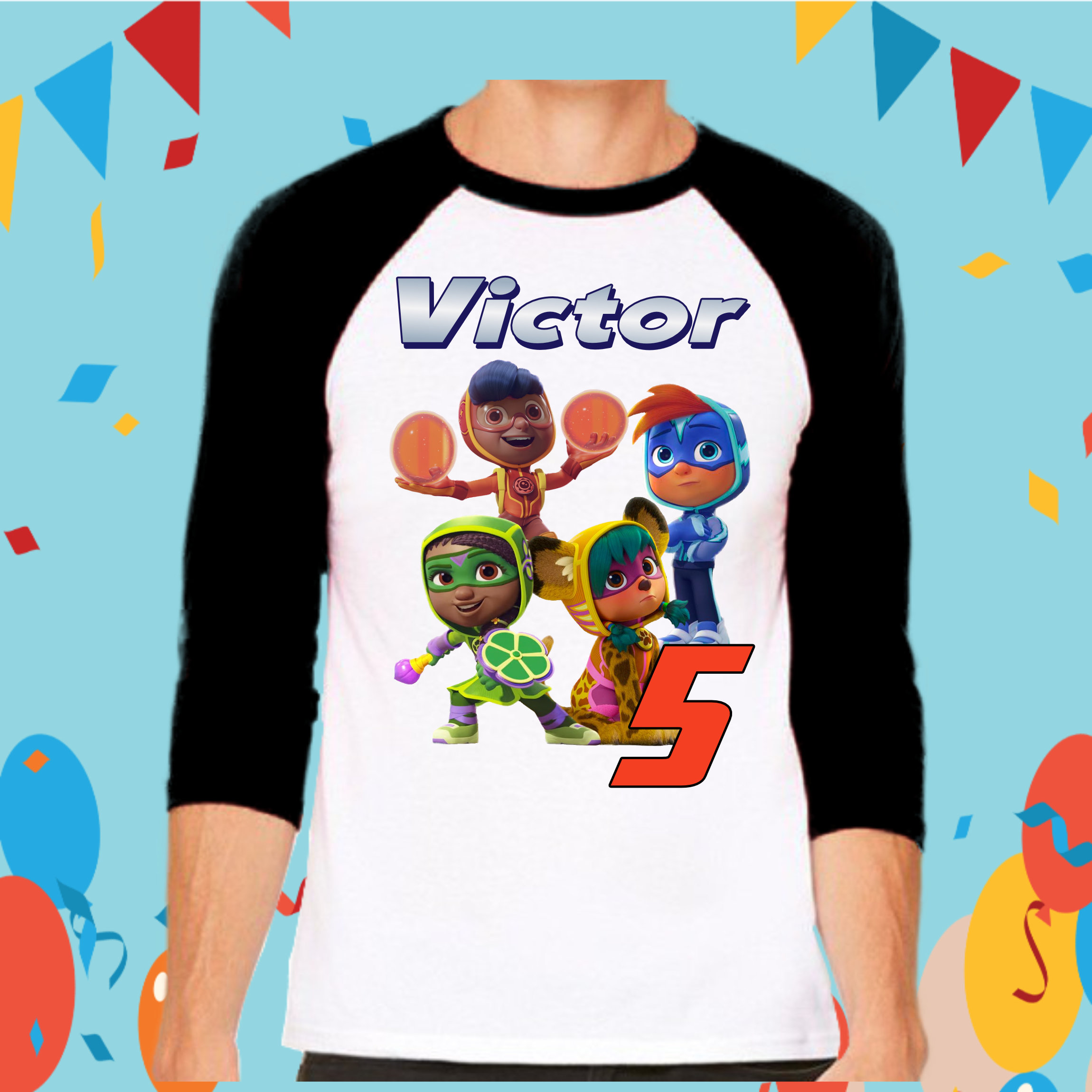 Discover Action Pack Inspired Custom Birthday Baseball Tee