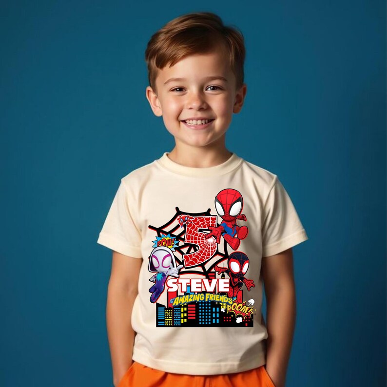 Personalized Spider Birthday Raglan Shirt: Spidey Party Theme Bild 3