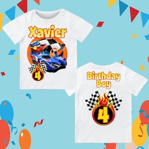 Kids Racing Cars Birthday T Shirt, Cars theme Party, Race Car Personalized shirt Kids, Gift Birthday Shirt, family tees Custom raglan
