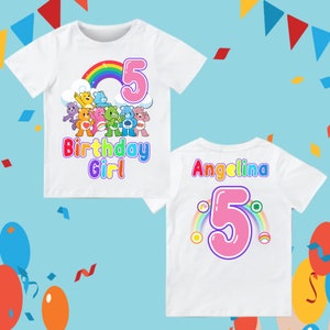 Personalized Birthday Bears Family Shirt: Rainbow Birthday Girl Tee