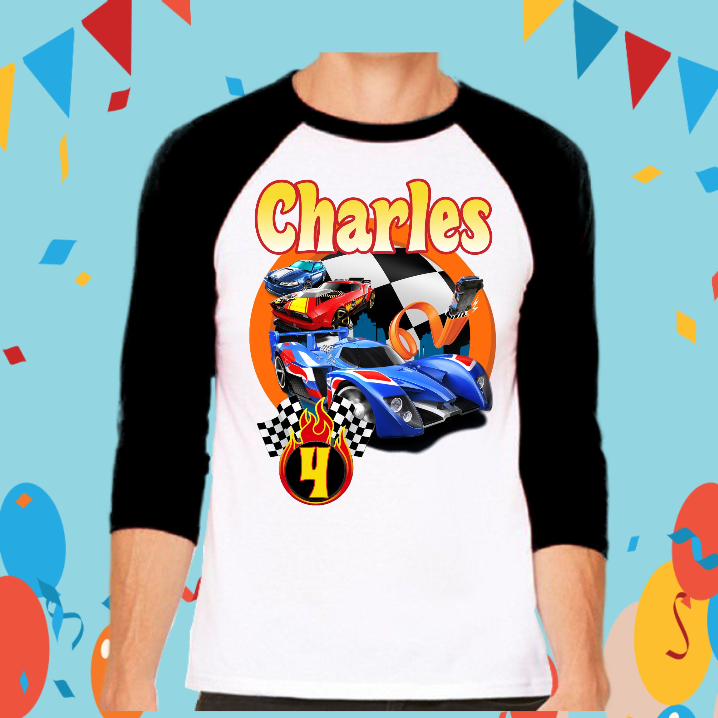 Discover Kids Racing Cars Birthday T Shirt, Cars theme Party, Race Car Personalized Baseball Tee