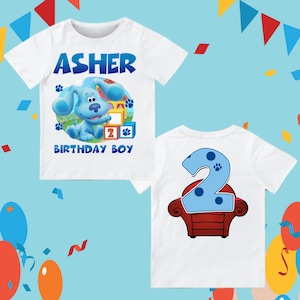 Dog Cartoon Birthday T Shirt, Blu Funny Dog theme Party, Family raglan tees, Blu and magenta Personalized shirt kids, Gift Birthday Shirt