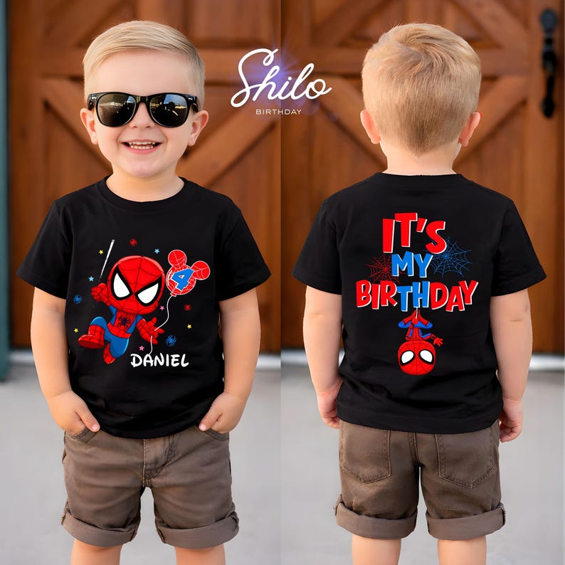 Personalized Spider Birthday Raglan Shirt: Spidey Party Theme bild 1