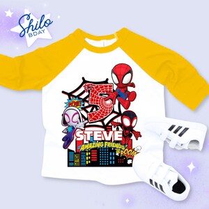 Personalized Spider Birthday Raglan Shirt: Spidey Party Theme Bild 7