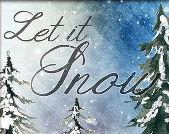 Let It Snow | digital download | typography print | downloadable print | instant download | printable art | Christmas print
