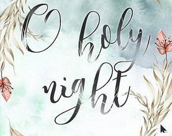 O Holy Night do pobrania w wersji cyfrowej | wydruk typograficzny | wydruk do pobrania | natychmiastowe pobranie | grafika do druku | wydruk świąteczny