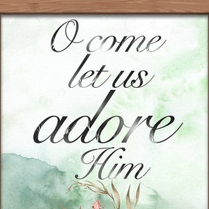 Oh Come Let Us Adore Him digital download | typography print | downloadable print | instant download | printable art | Christmas print