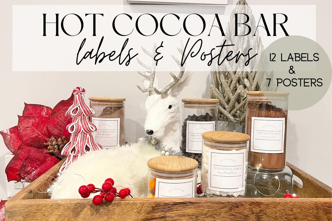 Hot Cocoa Bar Labels Hot Cocoa Printable Labels Cocoa Mix Labels Modern