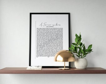 Ewangelia Łukasza, rozdział 2, Biblia Jakuba | 8,5 x 11 do pobrania w wersji cyfrowej | wydruk typograficzny | wydruk do pobrania | Sztuka Narodzenia Pańskiego | Opowieść o Narodzeniu Pańskim | Wydruk bożonarodzeniowy