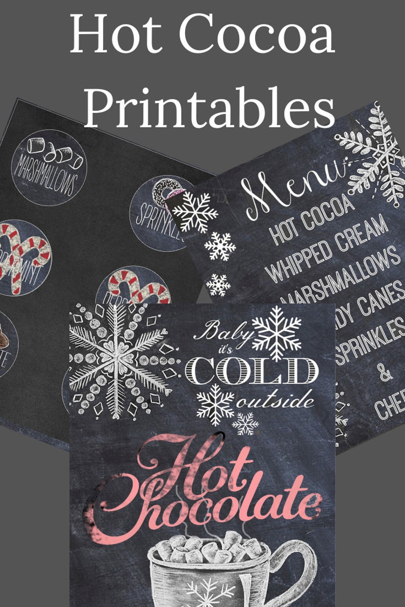 Hot Cocoa Bar Printables Digital File Etsy