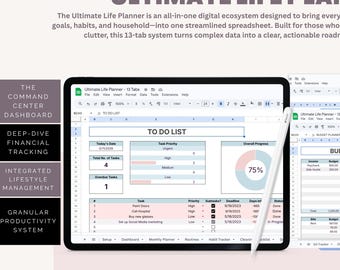 Planilha digital completa para planejamento de vida no Google Sheets | Tudo em um (Download digital)