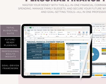 Planilha de Controle de Finanças Pessoais em Excel | Orçamento Mensal, Aposentadoria, Patrimônio Líquido (Download Digital)