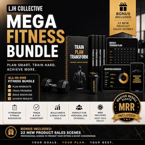 Mega Fitness Bundle | Planerare, Checklistor, Journal, Maratonguide (MRR-nedladdning)