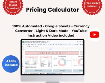 Calculadora de Preços do Google Sheets | Margem de Lucro, Conversor de Moedas (Download Digital)
