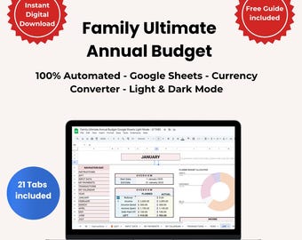 Planejador de Orçamento Anual | Planilha de Controle Financeiro do Google (Download Digital)
