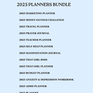 May include: A light blue graphic with the text "Thank you for your Purchase!" and a list of 2025 planner templates, including marketing, travel, and wedding planners. The image also includes the text "200+ CANVA TEMPLATES - Part 4".