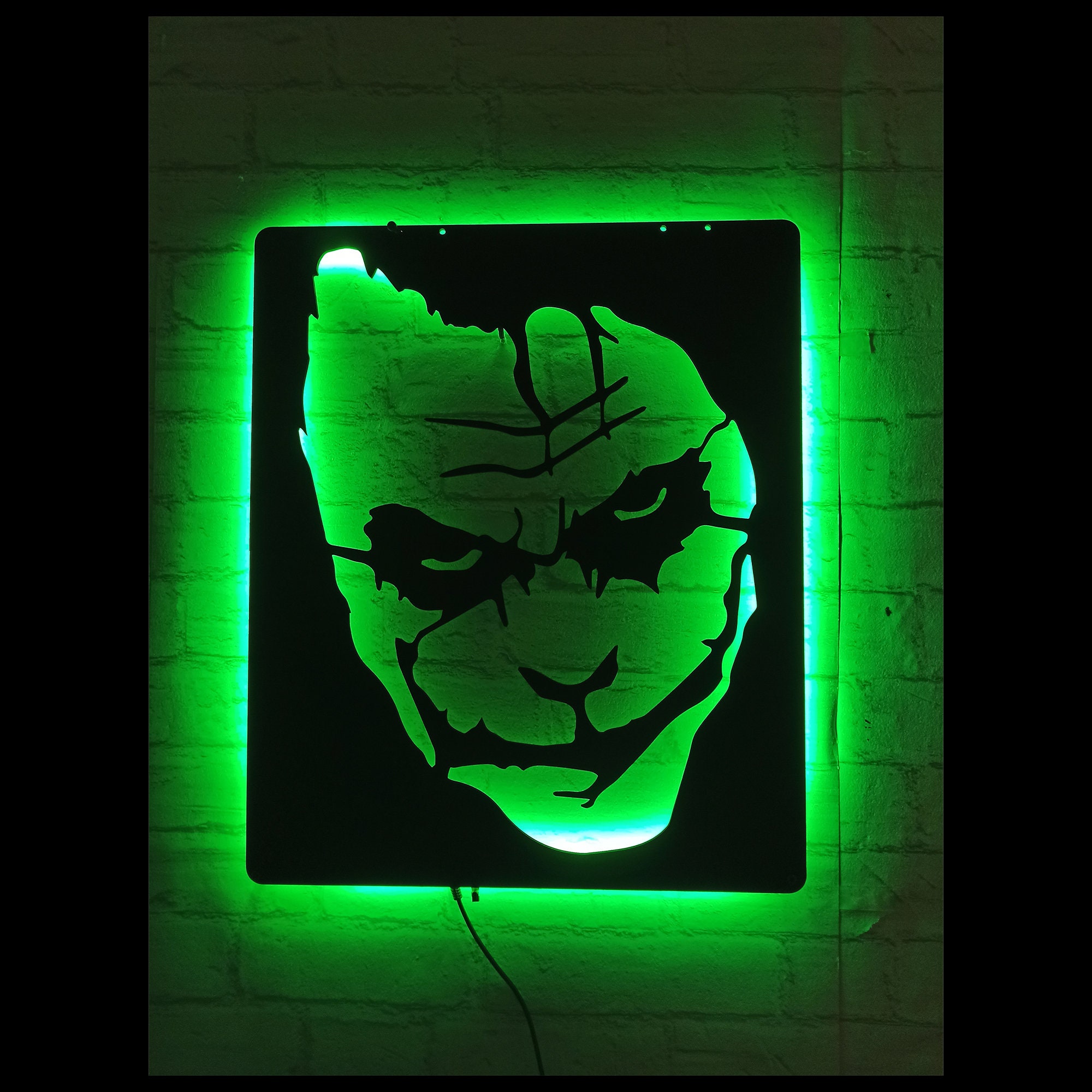 Joker Wall Art with RGB Color Changing Led Wood Wall Decor Etsy