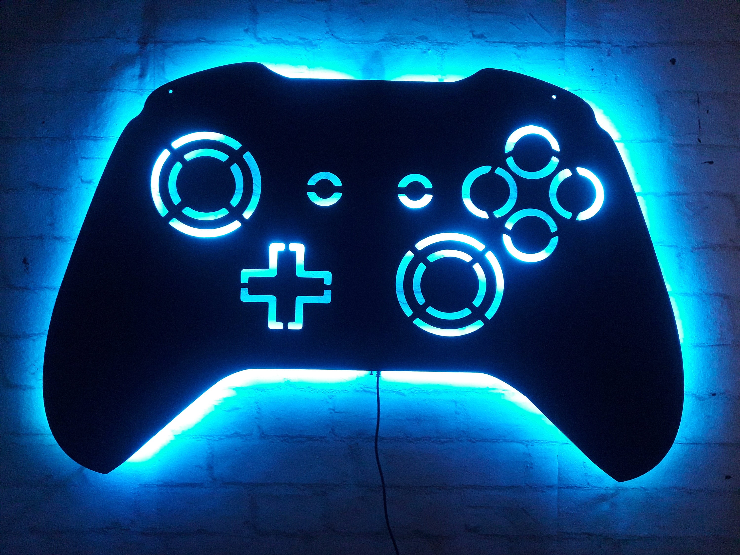 LED Lighted XBOX Inspired Game Controller Wall Art Video Game Etsy