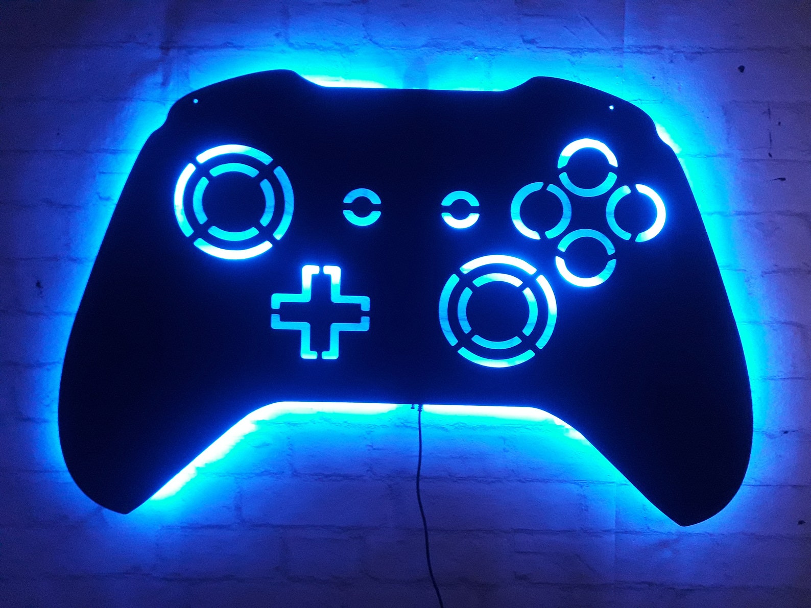 LED Lighted XBOX Inspired Game Controller Wall Art Video Game Etsy