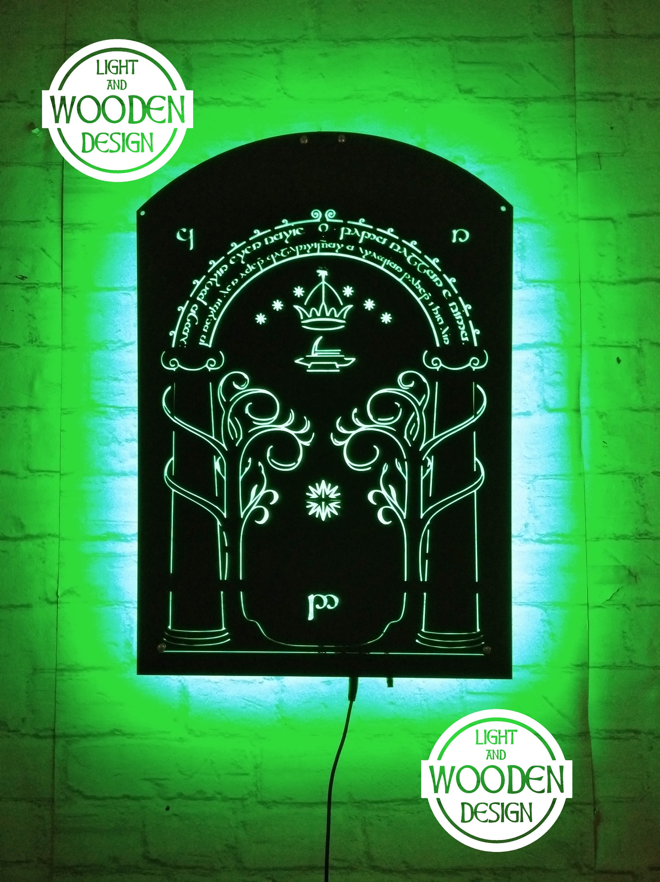 Lord Of The Rings Wall Art with RGB Color Changing Led Wood Etsy